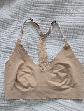 Nude Lace-T Back Seamless Bralette